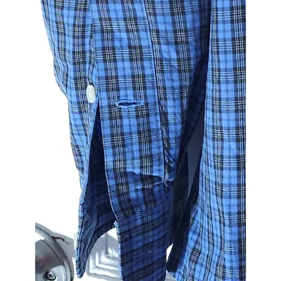 Ralph Lauren Men's Classic Fit Blue Plaid Button-Up Shirt Size Medium - Picture 6 of 11